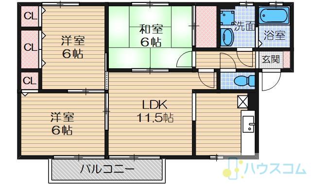パークハイム前田(3LDK/2階)の間取り写真