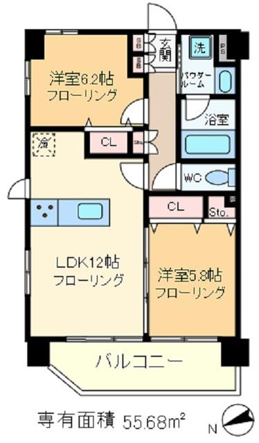 ルフォンプログレ赤羽(2LDK/5階)の間取り写真