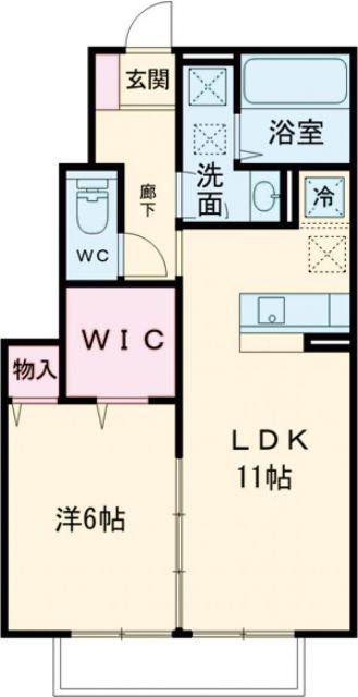 プランドール(1LDK/1階)の間取り写真