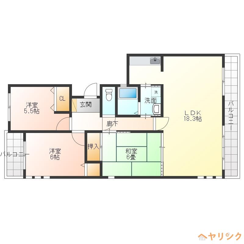 グラヂオーソ(3LDK/1階)の間取り写真