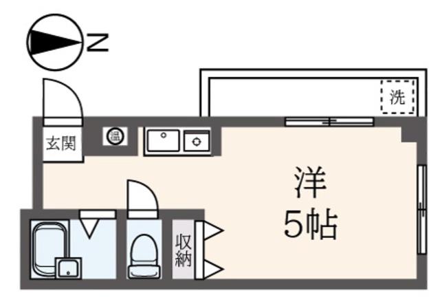 第5双洋ビル(ワンルーム/2階)の間取り写真