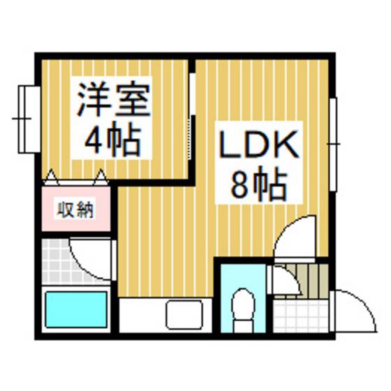ノースアルカディア(1DK/2階)の間取り写真