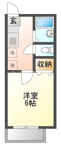 ハイツMIYOSHI3(1K/2階)の間取り写真