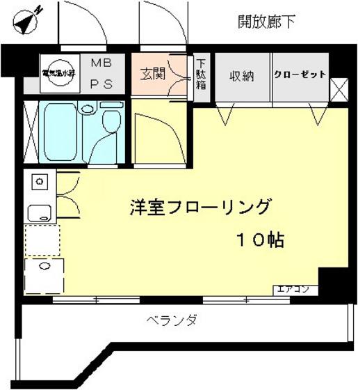 日商岩井袋町マンション(ワンルーム/5階)の間取り写真