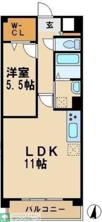 ヴェル エトアルII(1LDK/1階)の間取り写真