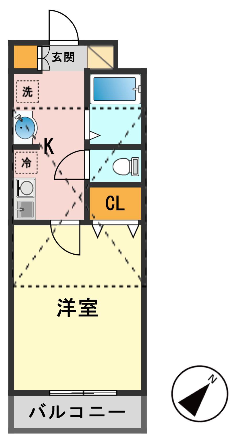 ヴィルハープ新小岩(1K/3階)の間取り写真