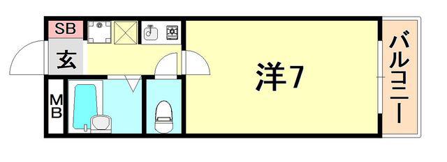 メゾンルウ住吉(1K/2階)の間取り写真