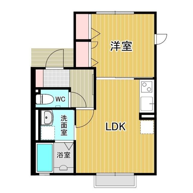 ボーアンジュA(1LDK/2階)の間取り写真