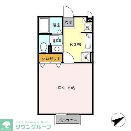 ハイツクラール(1K/1階)の間取り写真
