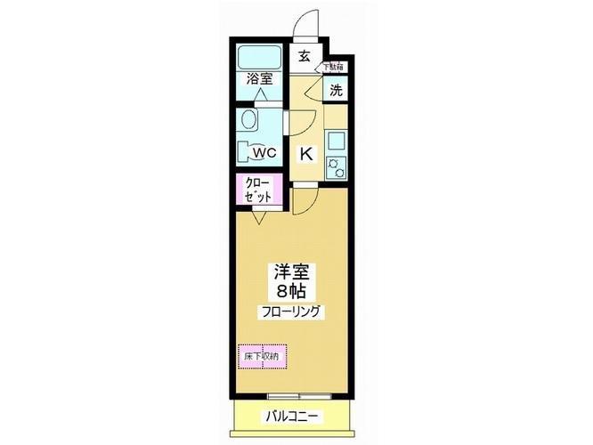 アルファコート川越脇田 I(1K/8階)の間取り写真
