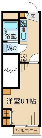 レオパレス幸良(1K/2階)の間取り写真