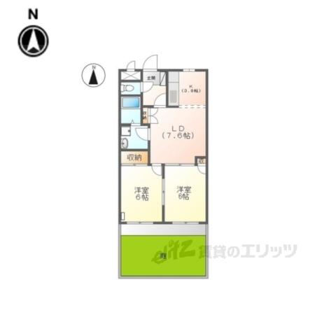 サンヒルズ(2LDK/1階)の間取り写真
