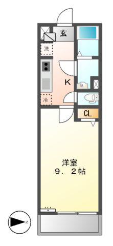 リブリ大杉(1K/1階)の間取り写真