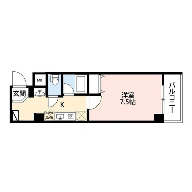 パンウエストリート(1K/10階)の間取り写真