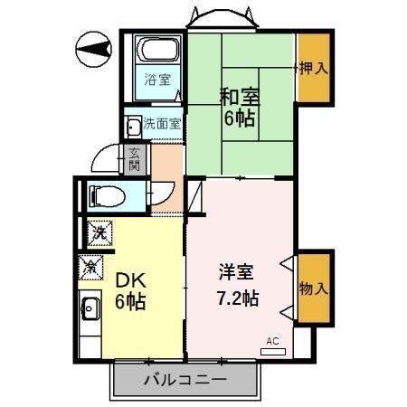 リバティ第一(2DK/2階)の間取り写真