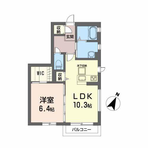 シャーメゾン千寿B(1LDK/1階)の間取り写真
