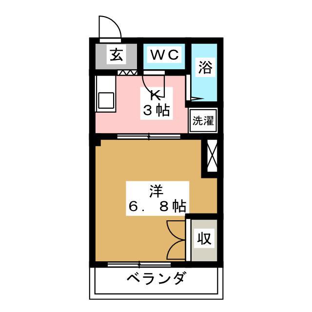 ピロティ・ソレイユ(1K/3階)の間取り写真