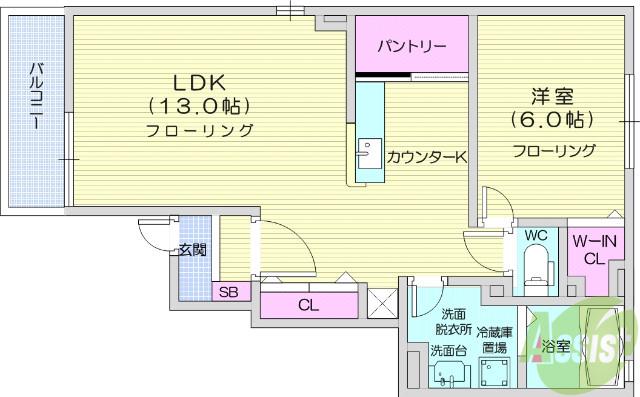 クラールⅡ(1LDK/1階)の間取り写真
