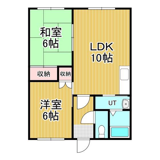 ハイムルーエ(2LDK/1階)の間取り写真