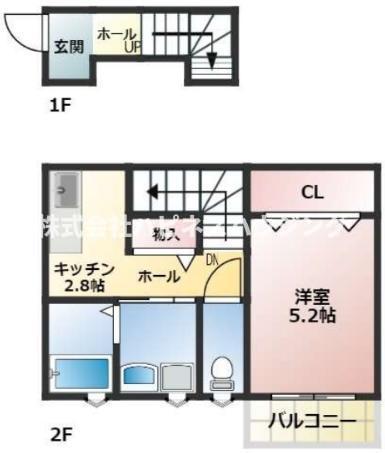 サンフォリアA(1K/2階)の間取り写真