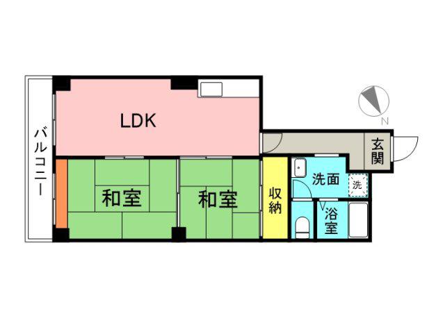 栗林ビル(2LDK/4階)の間取り写真