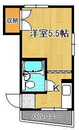田口第一コーポ(1K/3階)の間取り写真