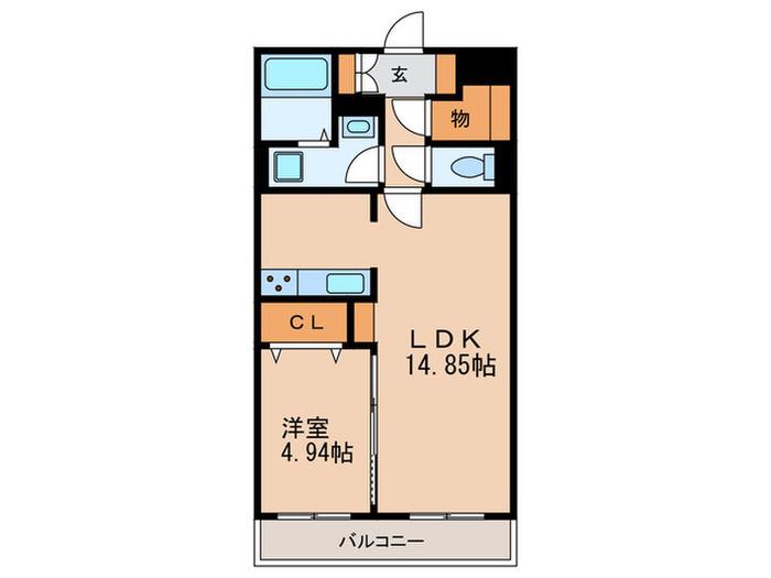 PASSIVE MIYASHITA(1LDK/3階)の間取り写真