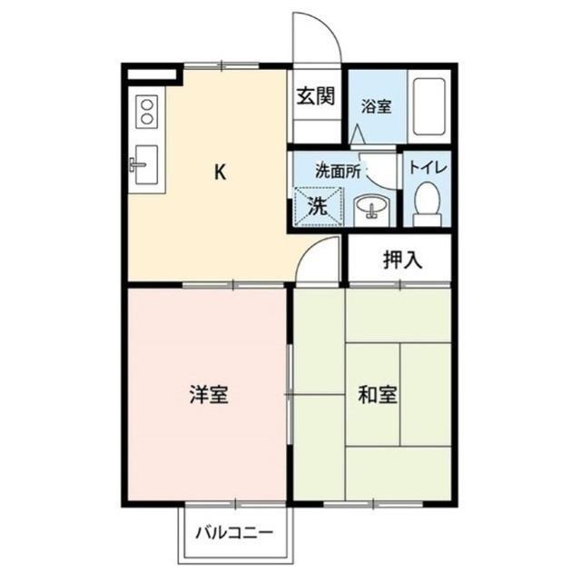 リブリー春日居B棟(2DK/1階)の間取り写真