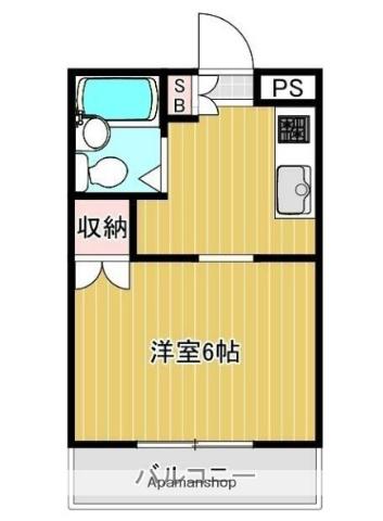 ジュネス米山(ワンルーム/2階)の間取り写真