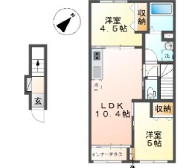 日野市日野アパート工事(1LDK/2階)の間取り写真