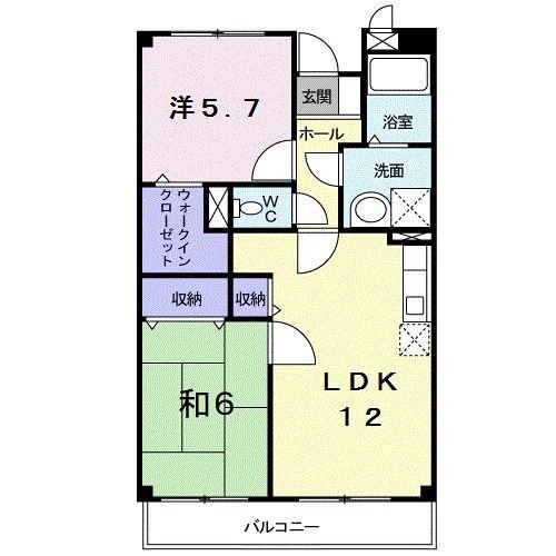 COMFORTMANSION(2LDK/3階)の間取り写真