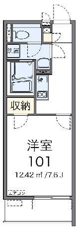 クレイノサクシード所沢(1K/1階)の間取り写真