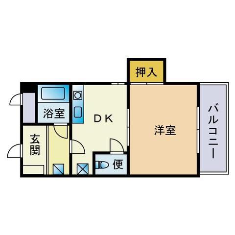 第2土肥ビル(1DK/4階)の間取り写真