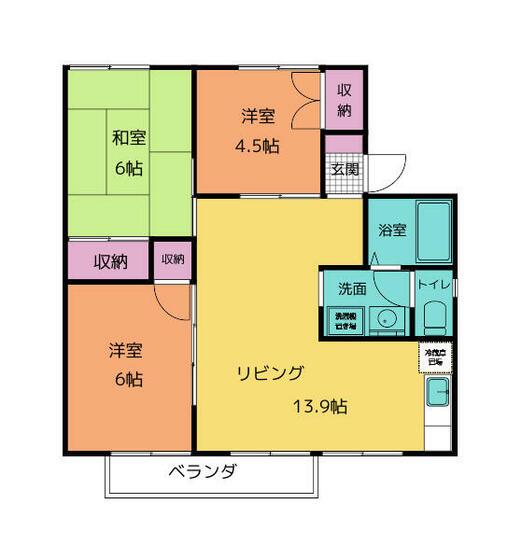メゾンファミール(3LDK/2階)の間取り写真