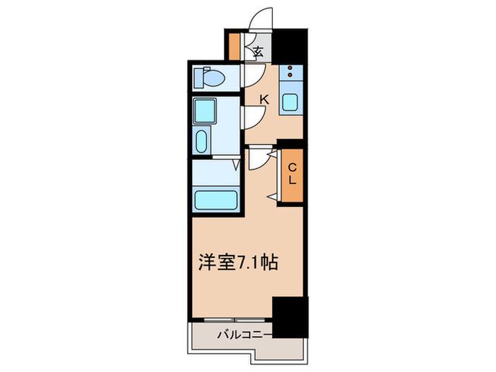 ワールドアイ神戸元町ヒルズ(1K/2階)の間取り写真