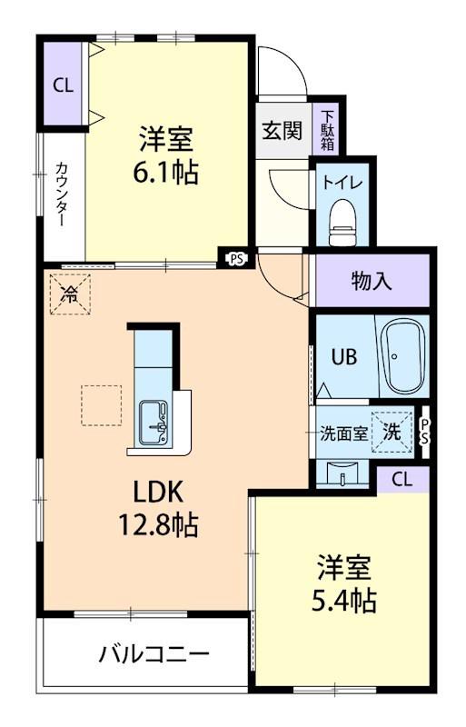 HISTOIRE I(2LDK/1階)の間取り写真