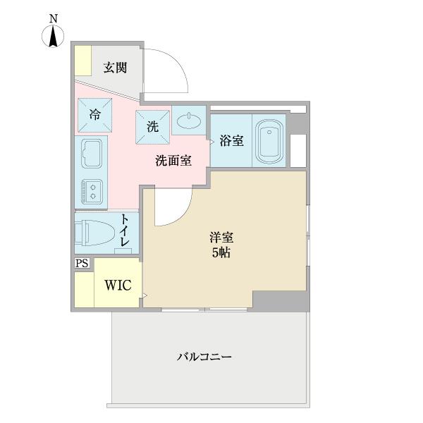 GSカーム北糀谷III(1K/4階)の間取り写真