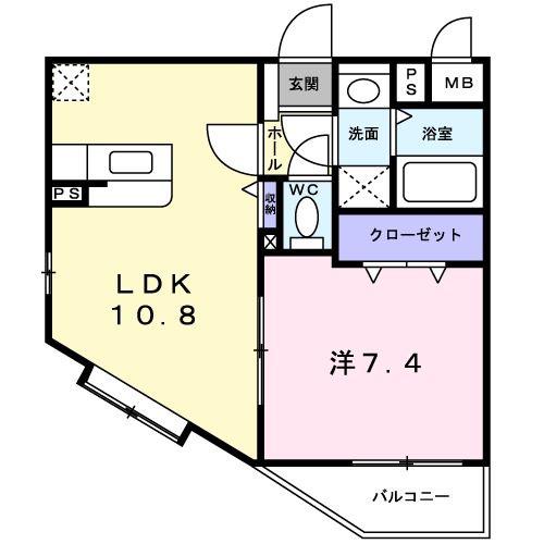 マビニ・ヒルズ(1LDK/2階)の間取り写真
