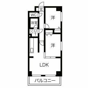 パールイレブン(2LDK/3階)の間取り写真