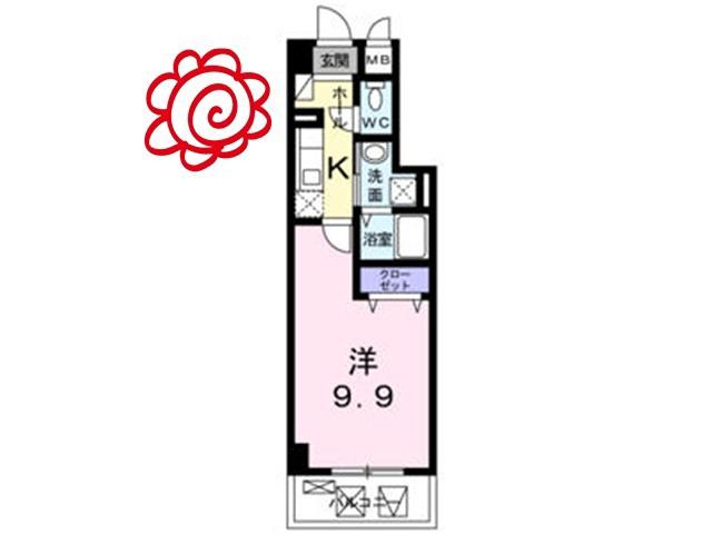 GOOD LIFE(1K/2階)の間取り写真
