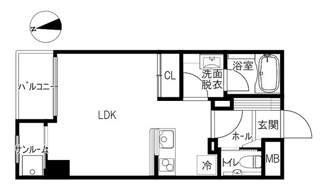 WARD VILLAGE(ワンルーム/6階)の間取り写真