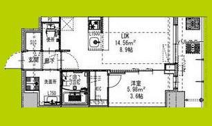 S-RESIDENCE阿波座CHIARO(1LDK/6階)の間取り写真