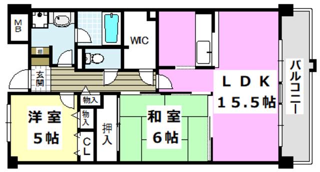 ノールリヴィエール(2LDK/1階)の間取り写真