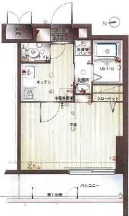 エンクレスト大手門II(1K/6階)の間取り写真