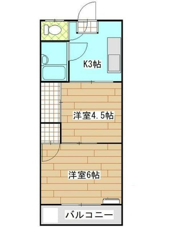 MSコーポラス(2K/1階)の間取り写真