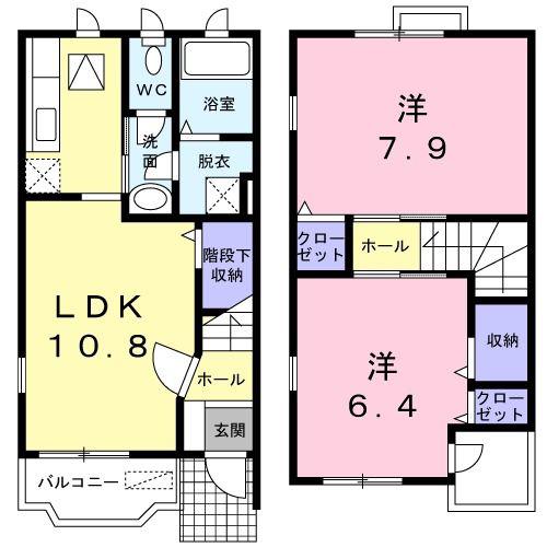 サンク・セイズ(2LDK/1階)の間取り写真