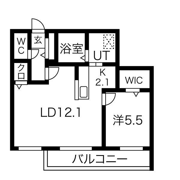 ラグナベルデ北郷(2LDK/2階)の間取り写真