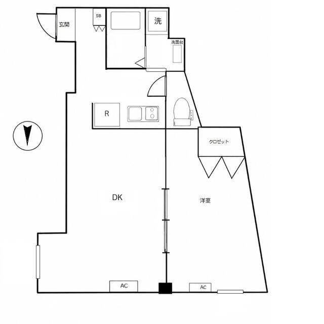FLレジデンス新宿 II(1DK/4階)の間取り写真
