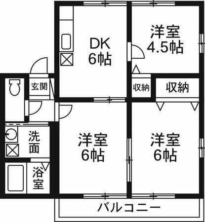 ハイム連取A(3DK/2階)の間取り写真