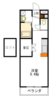ライフコート久居野村(1K/2階)の間取り写真